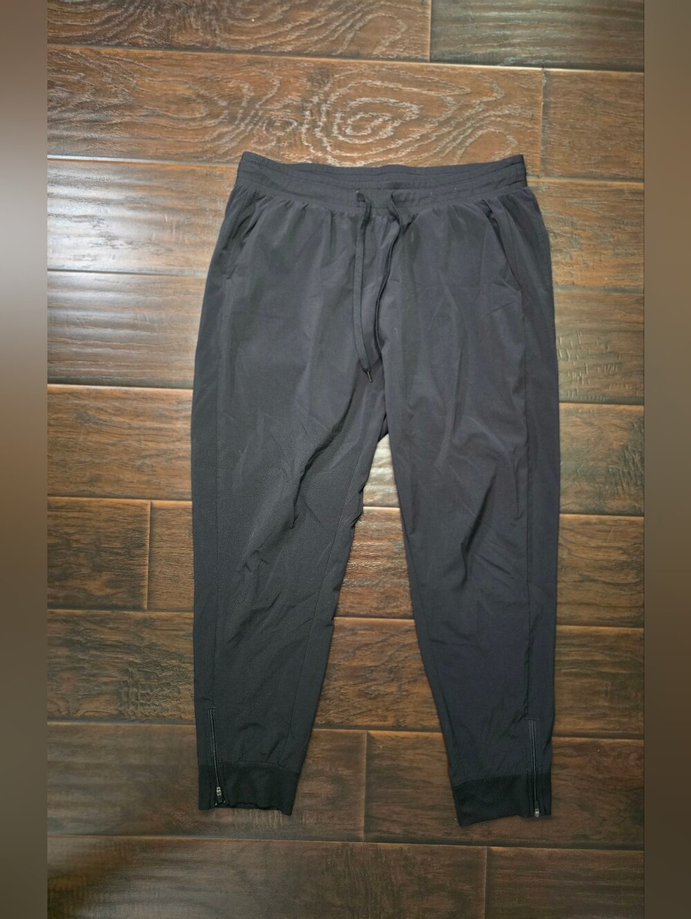 Xersion Womens Black Semi Fit Drawingstring Elastic Waist Joggers Large